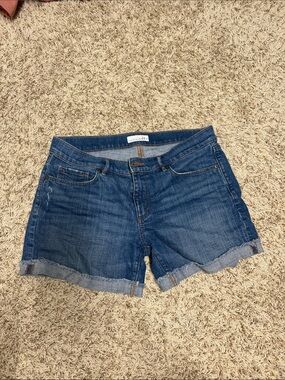 LOFT Dark Blue Rolled-Hem Denim Shorts